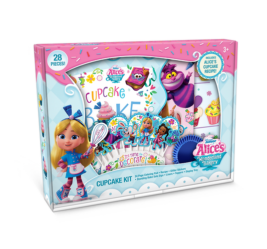 Disney Alice's Wonderland Bakery Cupcake Kit with colorful accessories and tools