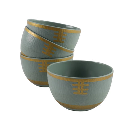 4-piece set of small snack bowls resembling miniature footballs