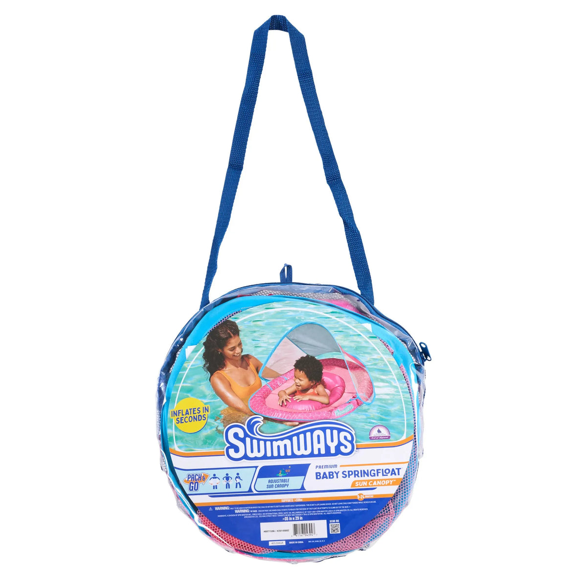 Swim Ways Baby Spring Float with Sun Canopy and Hyper-Flate Valve