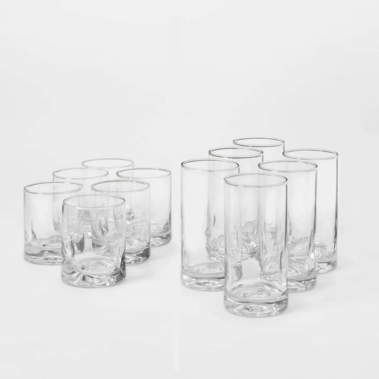 12-piece Telford glass tumbler set from Threshold with short and tall tumblers