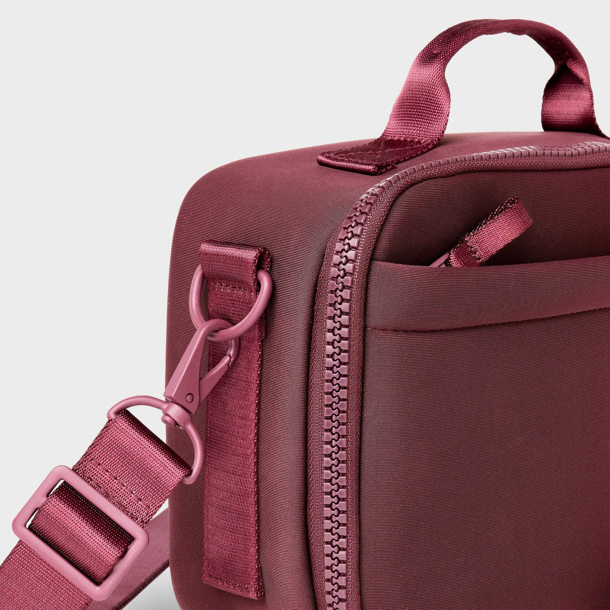 All in Motion Faux Neoprene Lunch Tote in Burgundy