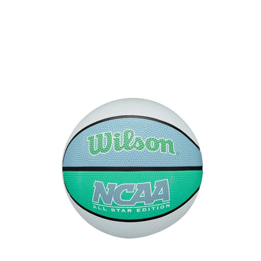 Wilson NCAA Mini Basketball in blue color, designed for outdoor play