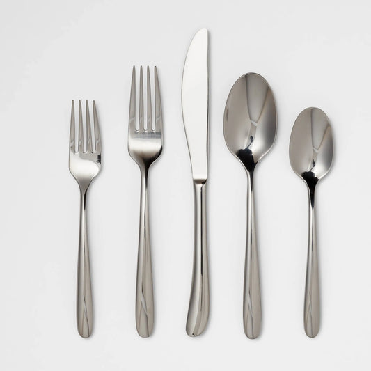 Threshold Kayden 20pc Silverware Set with liquid shine finish and stainless steel construction