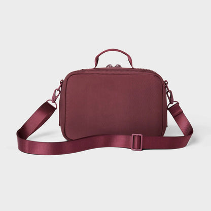 All in Motion Faux Neoprene Lunch Tote in Burgundy