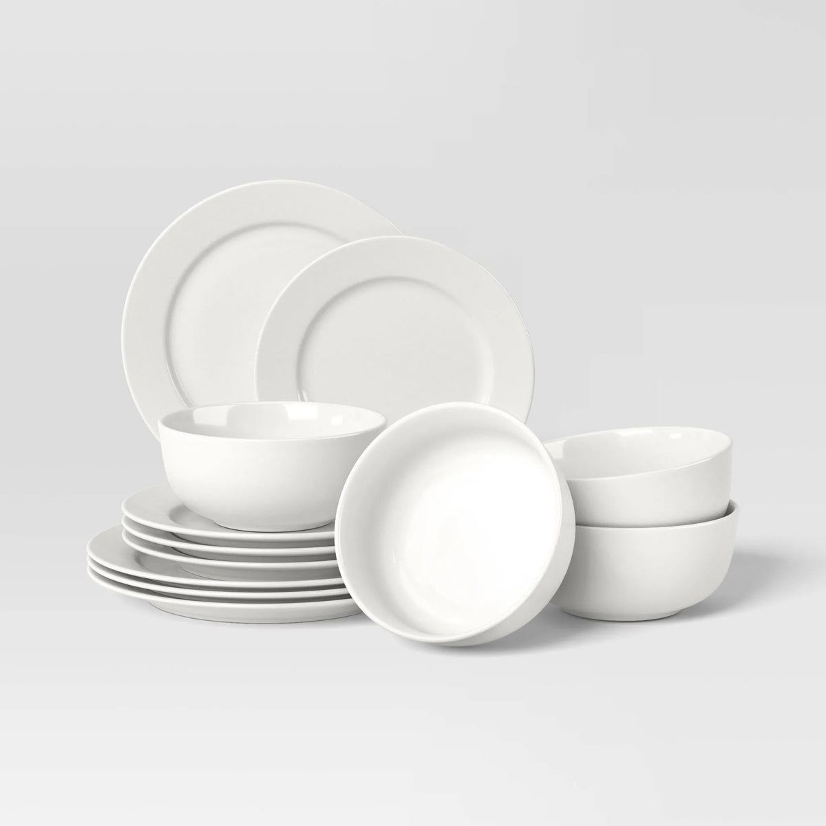 Threshold 12pc New Porcelain Round Rim Dinnerware Set