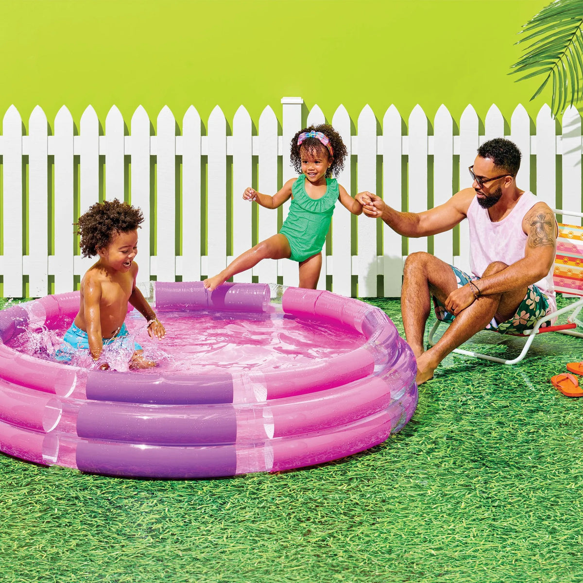 Sun Squad 3 Ring Pool Inflatable Water Park for Kids