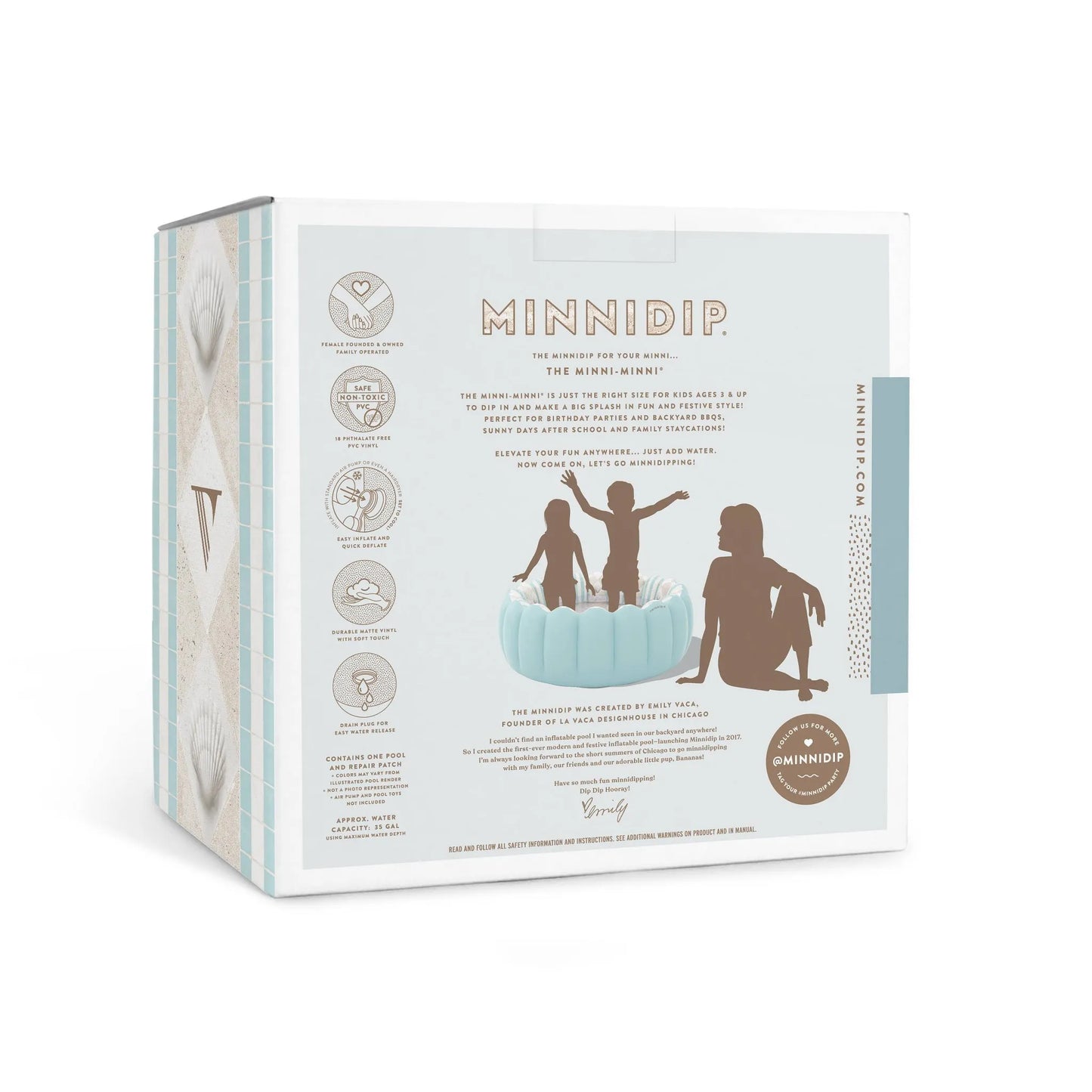 MINNIDIP Tufted 35 Gal Novelty Kiddie Pool - Chambray Blue