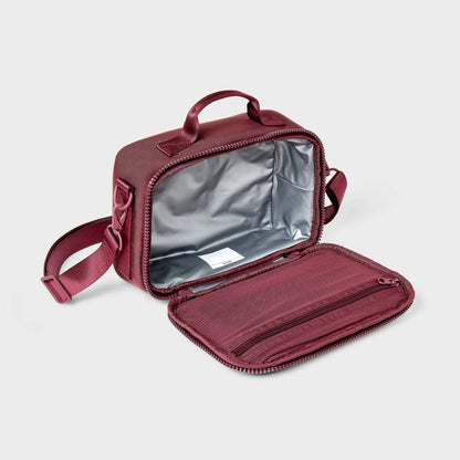 All in Motion Faux Neoprene Lunch Tote in Burgundy