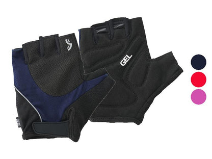 CRIVIT cycling gloves with gel padding, sponge thumb, and reflective elements