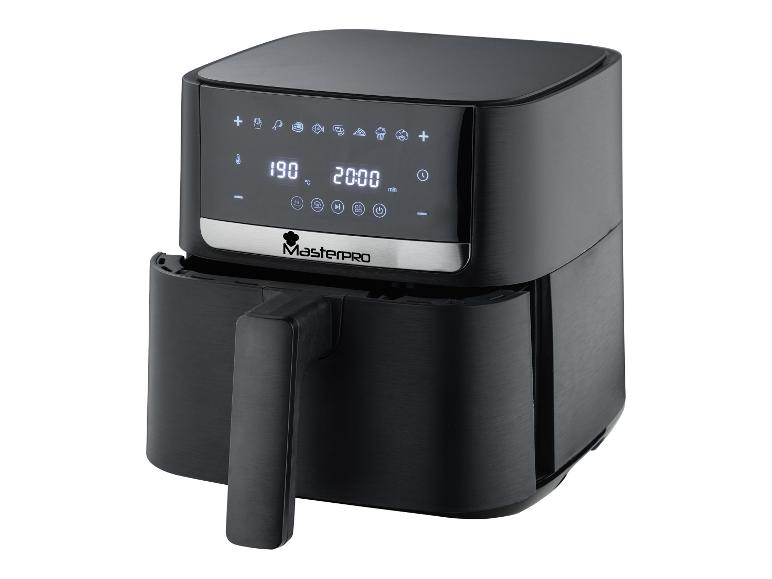 MASTERPRO BGMP-9486 digital air fryer with a touch panel and 8 pre-set cooking programs