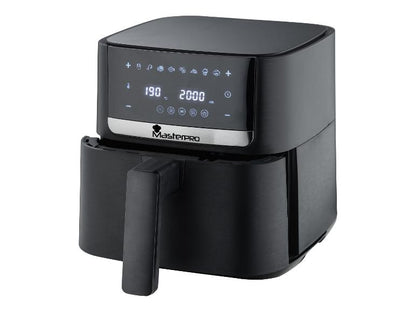 MASTERPRO BGMP-9486 digital air fryer with a touch panel and 8 pre-set cooking programs