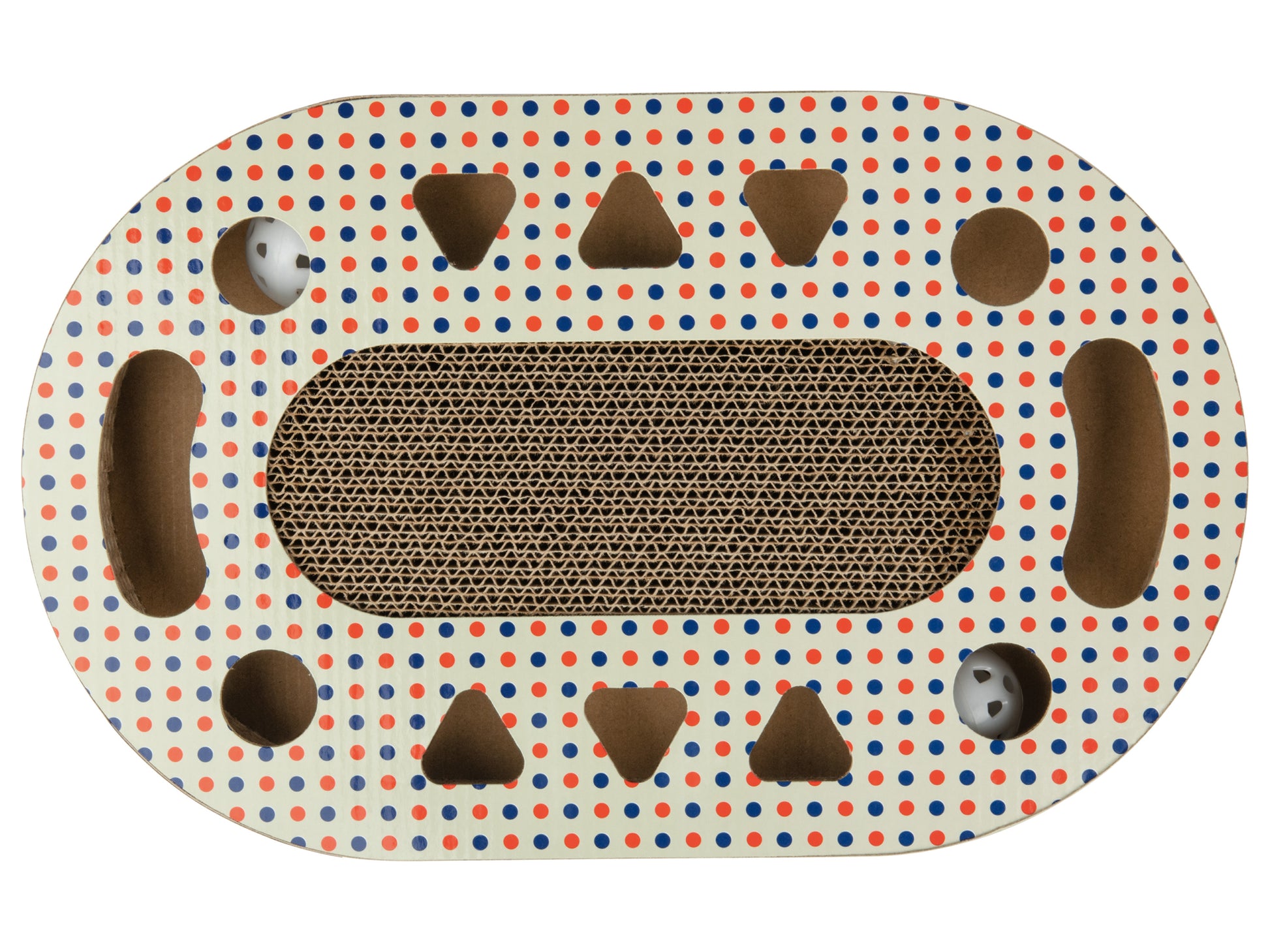 Oval shaped scratching cardboard for cats with the zoofari® brand logo