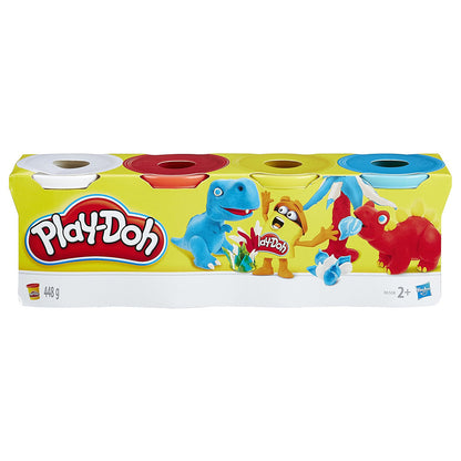 Play-Doh 4-pack with classic colors, ideal for children's art and craft projects