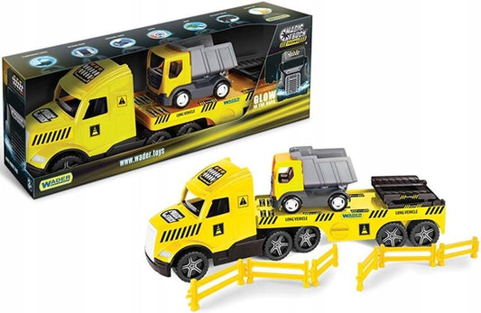 Wader Magic Truck Technic Laweta Z Wywrotką with open cargo box and durable construction