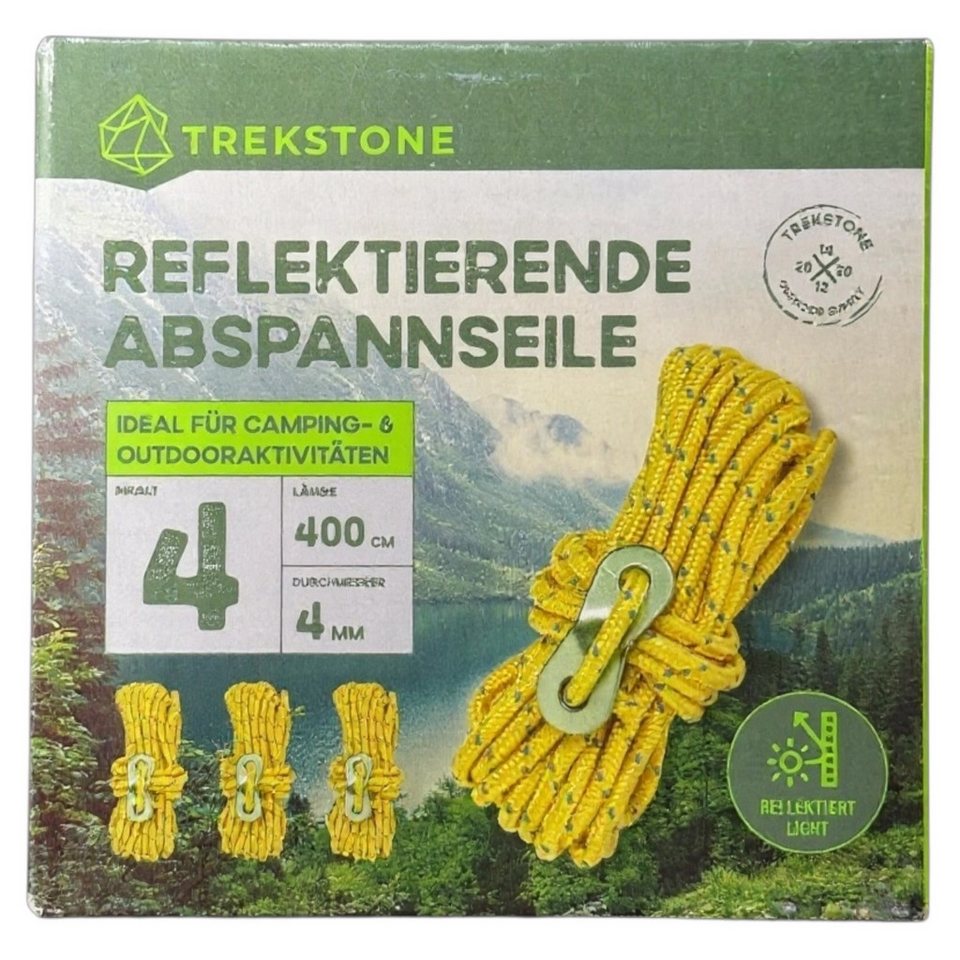 Kremer Trekstone reflective guylines with aluminum adjusters for tents, tarps, and pavilions