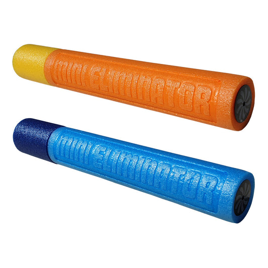 Happy People Mini Eliminator water pistol in orange/yellow and light blue/blue colors