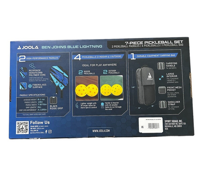 Joola Ben Johns Blue Lightning Pickleball Paddle Set Sling Backpack