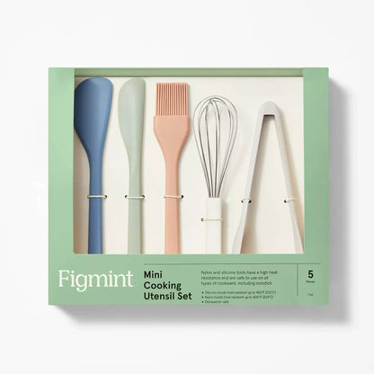 Figmint 5pc Silicone Mini Kitchen Utensil Set