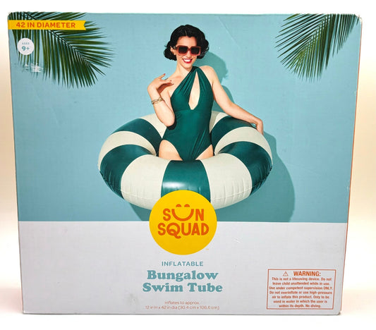 Sun Squad Swim Tube Bungalow with blue and white stripes