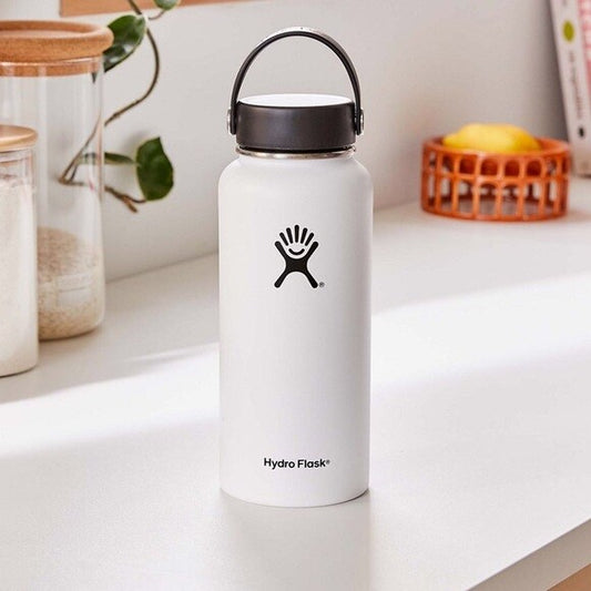 Hydro Flask Wide Mouth 32 oz White Water Bottle