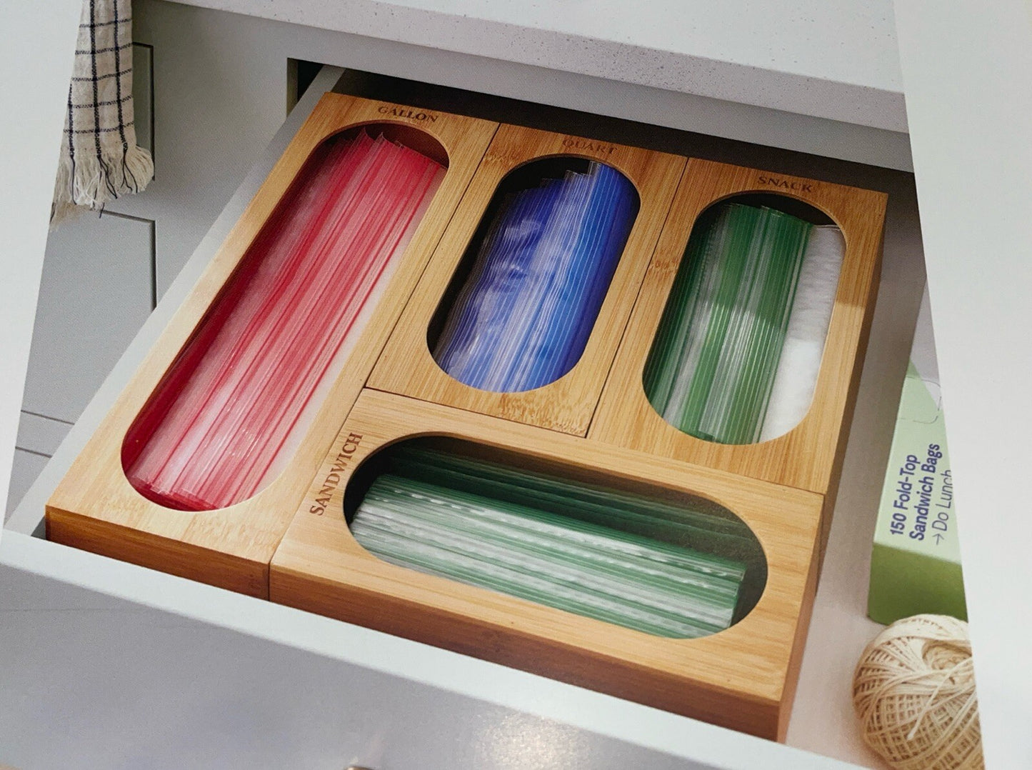 Brightroom Bamboo Plastic Bag Organizer