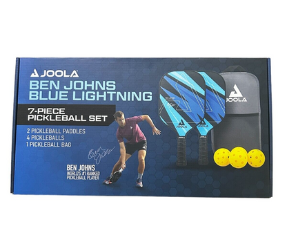 Joola Ben Johns Blue Lightning Pickleball Paddle Set Sling Backpack