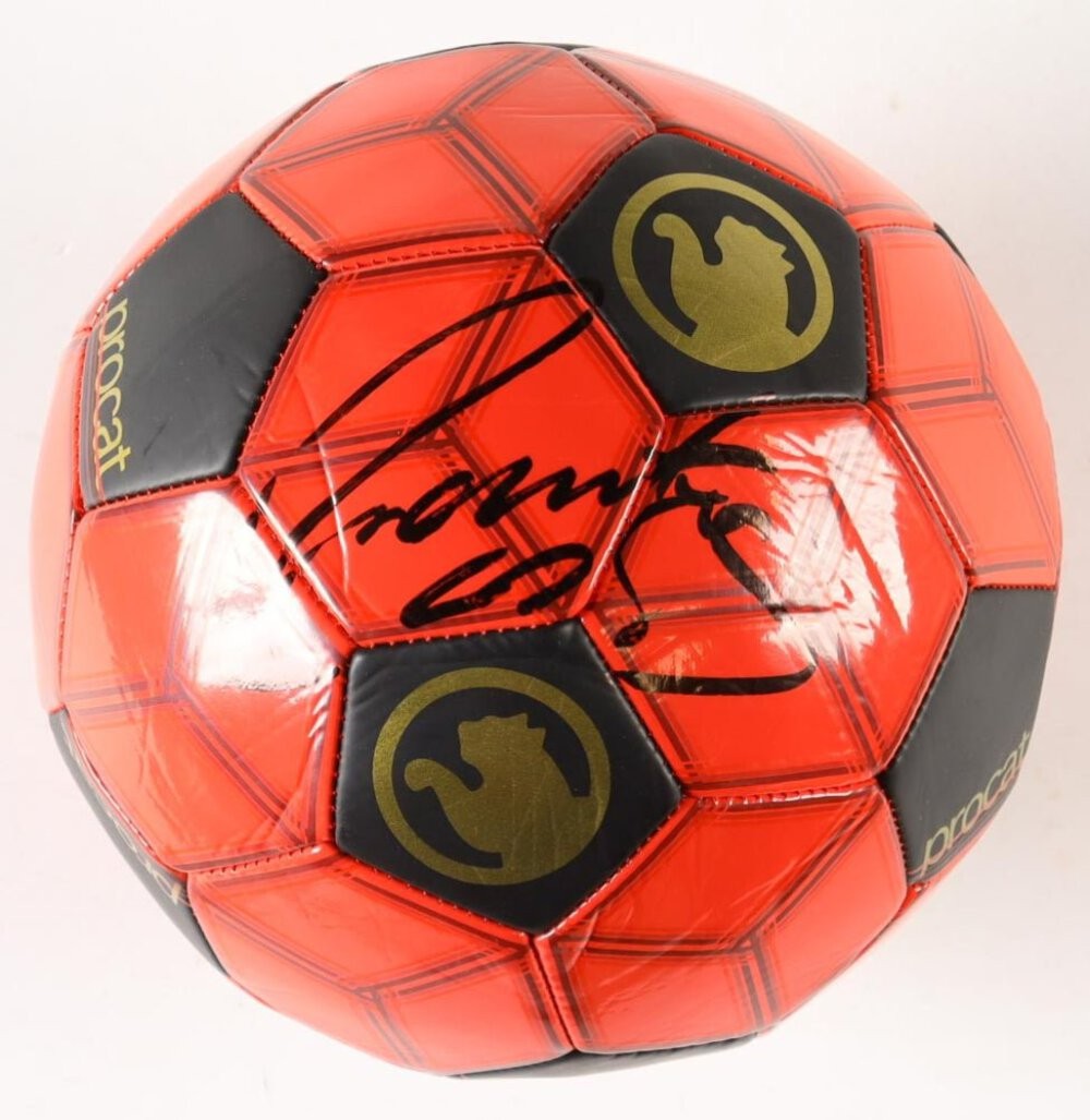 Roberto Carlos signed soccer ball with Beckett Witnessed authentication