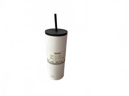 Simple Modern Classic 24 Oz White Water Bottle with Straw