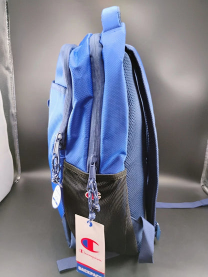Champion Youth Blue Logo Backpack with Padded Straps