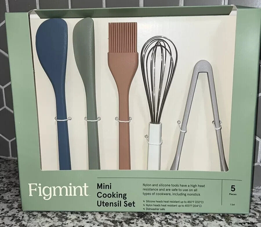 Figmint 5pc Silicone Mini Kitchen Utensil Set