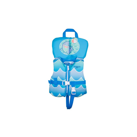 Speedo Infant Life Vest with blue shark design and US Coast Guard approved features