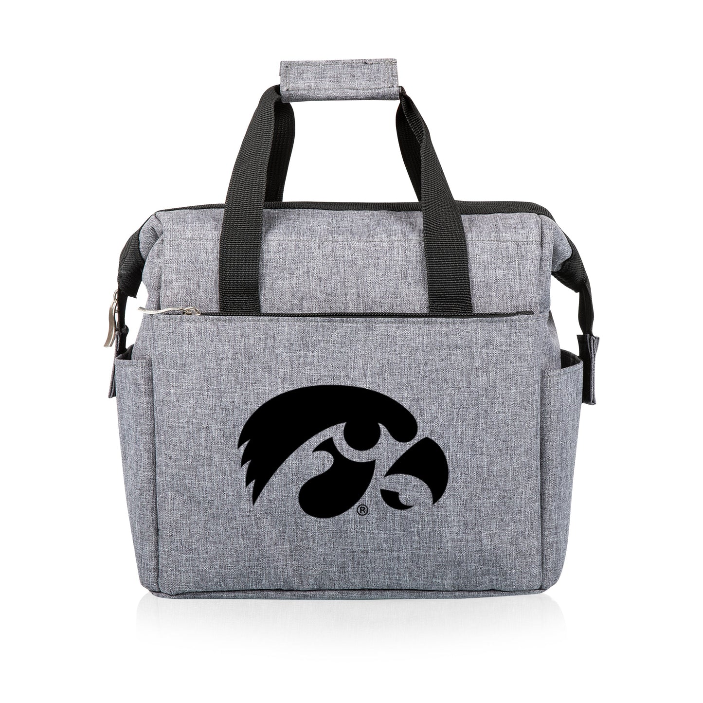 Heathered Gray Iowa Hawkeyes On The Go Lunch Cooler with team logo