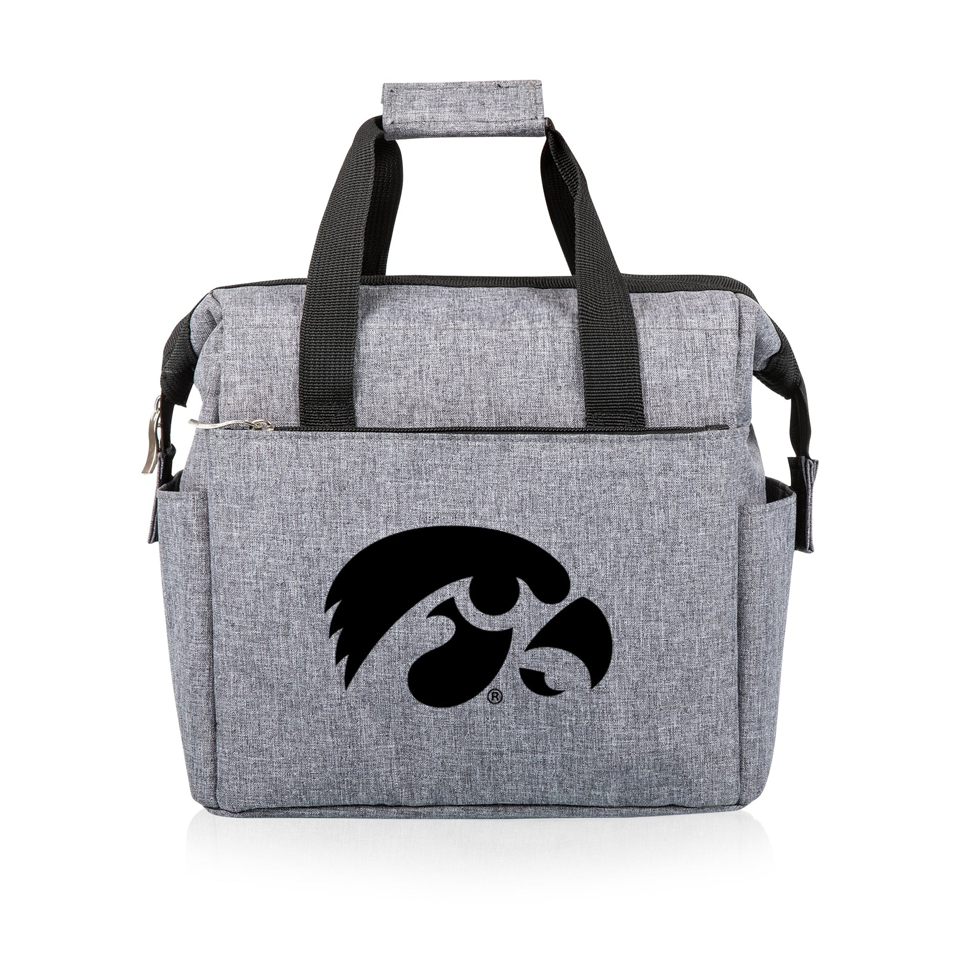 Heathered Gray Iowa Hawkeyes On The Go Lunch Cooler with team logo