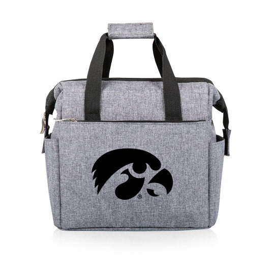 Heathered Gray Iowa Hawkeyes On The Go Lunch Cooler with team logo